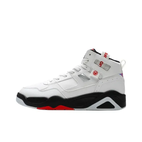 QIAODAN Dry Slip-Resistant Abrasion-Resistant High Top Skateboard Shoes Men's White QIAODAN Dry Slip-Resistant Abrasion-Resistant Высокие Кроссовки для Скейтбординга Мужские Белые