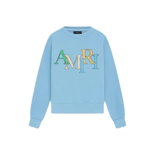 AMIRI Детская одежда Staggered SCRIBBLE Crewneck Толстовка Детский Синий