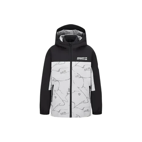 KIDS Буква Пэчворк С капюшоном Облегающий Утолщенный Стандартное издание Куртка из утиного пуха Подростки