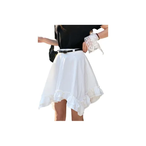 NANING9 Повседневные короткие юбки Женские Белые