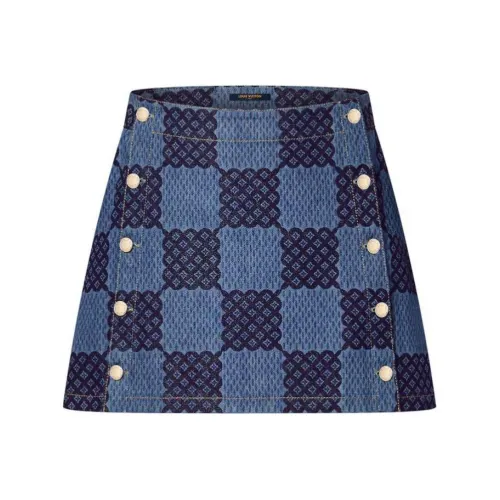 LOUIS VUITTON SS24 Джинсовые короткие юбки Женские Синий