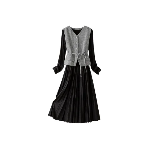 Cypress House Комплект с юбкой Женские Черный+Белый