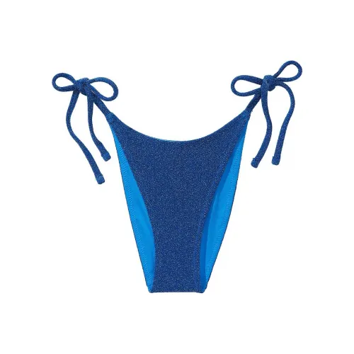 Victoria's Secret Мелкие блестки Боковая сторона Галстук Brazilian Бикини Низ Синий Плавки Женские Синий
