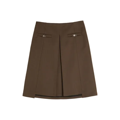 ELLE Повседневные короткие юбки Женские Кофе