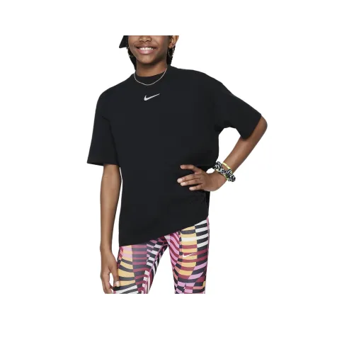 nike T-рубашка для девочек старшего возраста OVERSIZED T-рубашка черного цвета для подростков