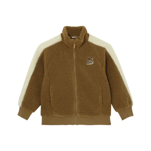PUMA Куртка T7 Шерпа Флис Коричневый Детский
