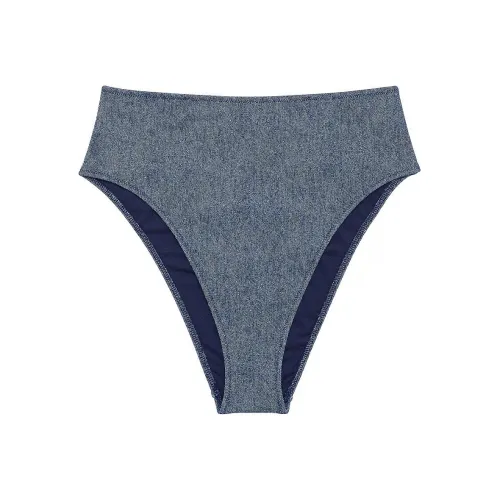 Victoria's Secret Розовый HIGH Обхват талии Cheeky Бикини Низ DB Плавки Женские Джинсовый синий