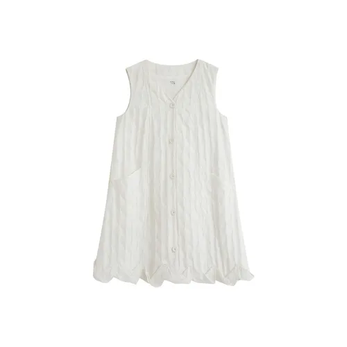 Inman Облачный белый Женские Платья без рукавов