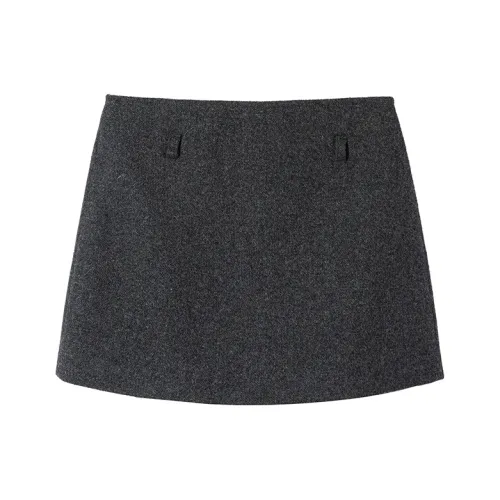 Ouyang Повседневные короткие юбки Женские Серые оттенки
