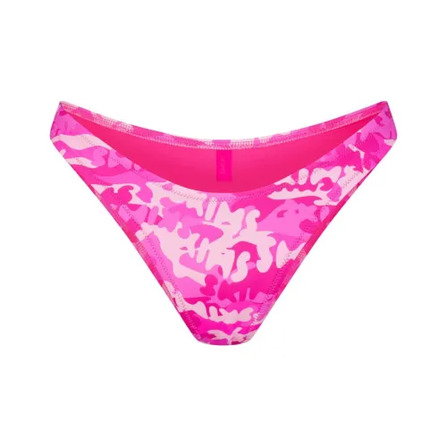SKIMS Фирменный Плавание Cheeky TANGA BOTTOMS Плавательные шорты Женские Розовый SKIMS CAMO Розовый Камуфляж