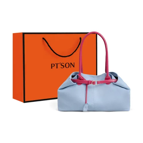 PT'SON Ткань Подмышечный Сумка на плечо Стандартная Женская Светло-синяя и Розовая