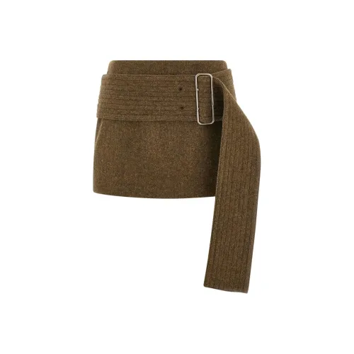 Ferragamo SS24 Повседневные короткие юбки Женские Оливково-зеленый