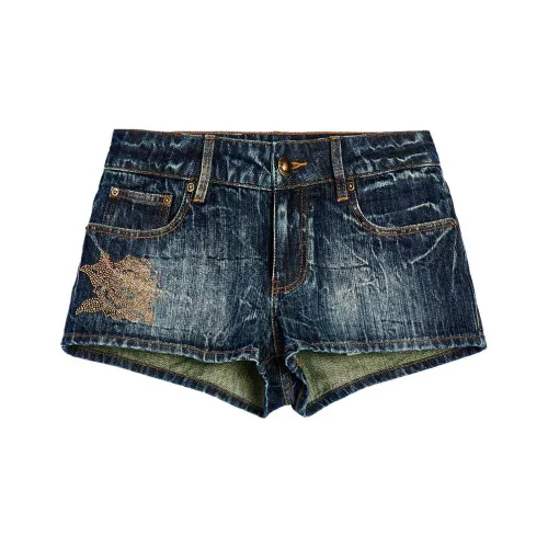 Ed Hardy Индиго Женские Джинсовые Шорты