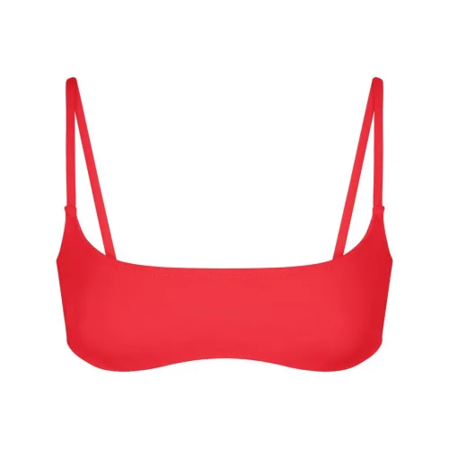 SKIMS Фирменный Плавание Микро Scoop Бикини Топ Бикини Женские Рубин Рубин