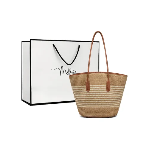 MILLIE'S Ткань Портативный Подмышечный Сумка на плечо Обычный Женская Белый Коричневый