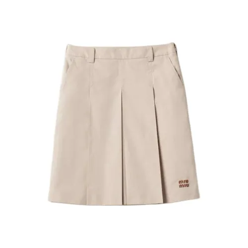 MIU MIU SS24 Повседневная длинная юбка женская известняк