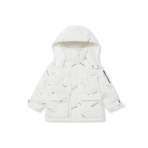 SUNTOMORROW PARKA Пальто Белое основание Черный текст Детский