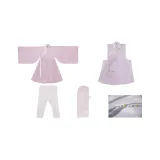 Set (Розовая рубашка + Светло-фиолетовая куртка + Хакама + Светло-розовый шарф + Серая дворцовая лента)
