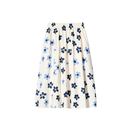 UNIQLO x Marimekko совместный бренд Повседневная длинная юбка Женская Экрю