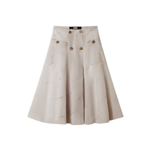 KARL LAGERFELD Повседневный Длинный Юбка Женские Серый