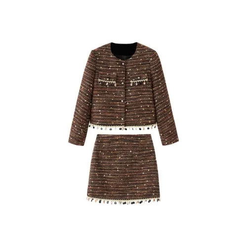 Aoaifu Комплект с юбкой Женские Кофе