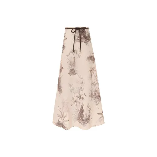 Zimmermann SS24 Повседневный Длинный Юбка Женская Бежевая