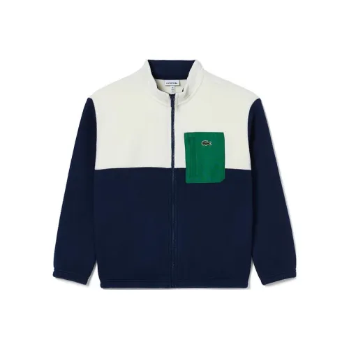 LACOSTE Темно-синий/Белый Цвет Блокировка Детские Свитшоты