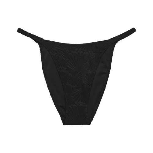 Victoria's Secret Розовый Scrunchie STRING Бикини Низ Чисто Черные Плавательные Шорты Женские Чисто Черные