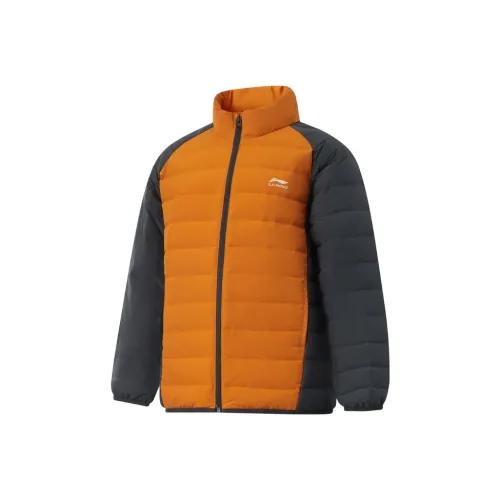 LINING YOUNG Sports Life Collection Пуховик Джем Апельсин Угольно-черный Подростки