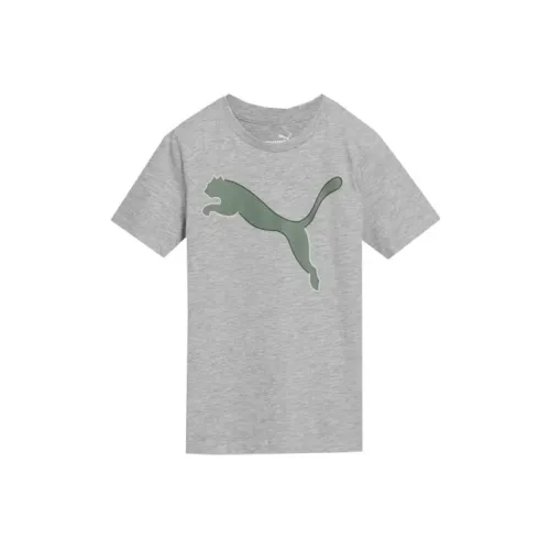 PUMA T-рубашка Пава Big Cat Логотип Big Детский Tee Серый Детский