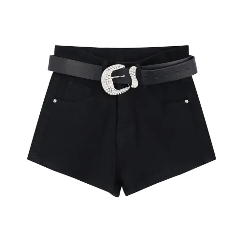 Garbege Черные Женские Джинсовые Шорты