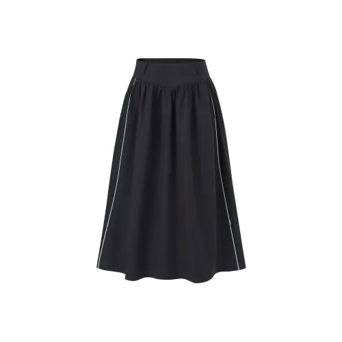 IMXS Повседневный Длинный Юбка Женская Черная