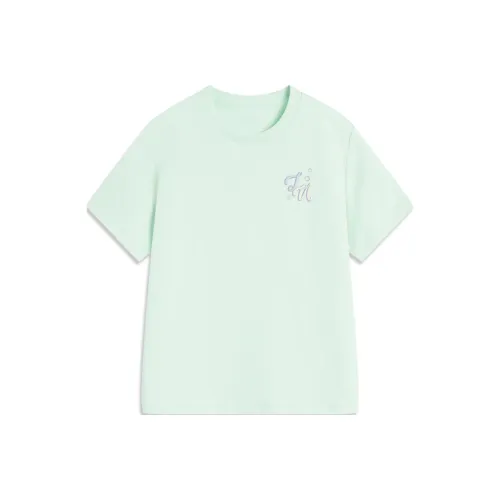 LINING YOUNG Sports Life Collection Т-рубашка Водная волна Зеленый Детский