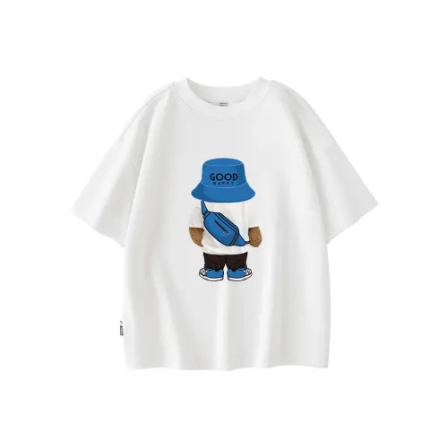 JEANSWEST JNR Белый/синий Медвежонок Спина VIEW Kids T Рубашки