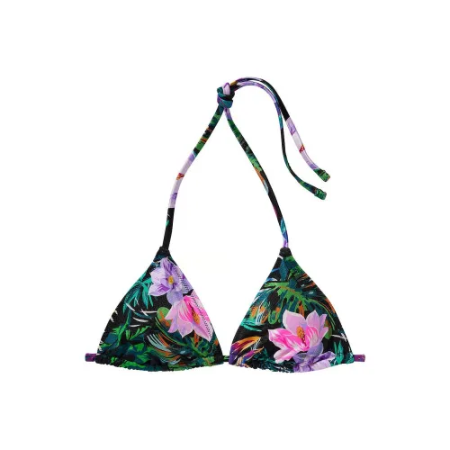 Victoria's Secret Mix Match Бикини Треугольник Топ Черный Тропический Бикини Женские Черный Узор