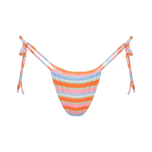 PRINCESS POLLY JENNER Галстук Боковая сторона С оборками Бикини Низ Плавки Женские Конфетный цвет Полосы