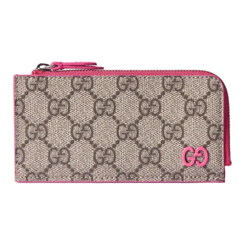 GUCCI Canvas Сумка-картхолдер Мужская Бежевая и Розово-красная