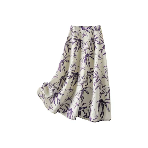 IHIMI Повседневный Длинный Юбка Женская Глициния Фиолетовый