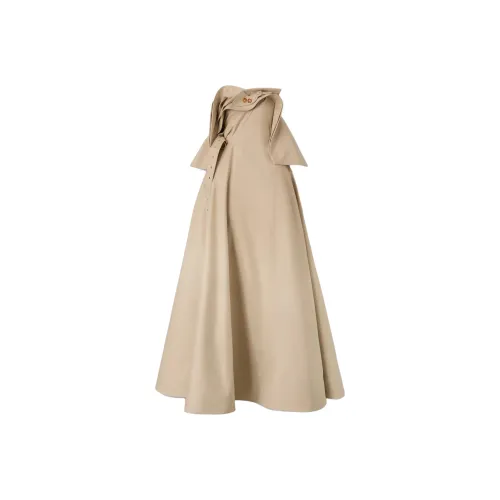 Burberry FW22 Чонсам Формальное платье Женское Мягкий Рыжевато-коричневый