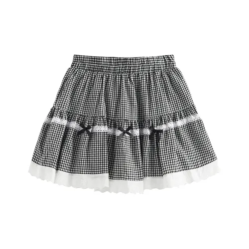 MISSHONEY MH Повседневная короткая юбка женская черная в клетку