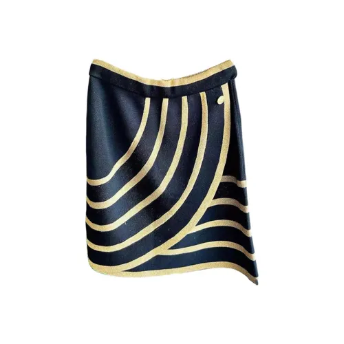 CHANEL 19A Egyptian Workshop Collection Повседневные короткие юбки Женские Черный Золотой