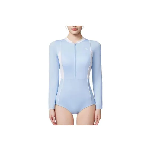 ANTA One Piece Купальник Женские Телесный Синий Чисто Белый