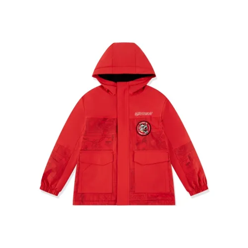 QIAODAN Куртка Enchantment Красный Enchantment Красный С принтом по всей поверхности Подростки