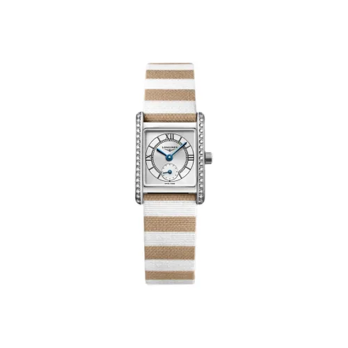 LONGINES Elegant Collection Кварцевый механизм Женские часы 21,5*29 мм Серебристый циферблат Корпус из нержавеющей стали Кожаный ремешок