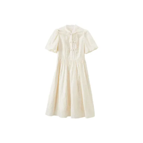 XIANGYING Чунсам Женский Бежевый