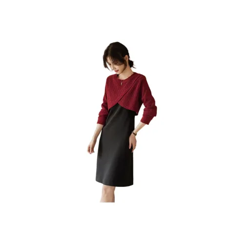 Still quiet Черный+Красный Женские Комплекты с юбкой