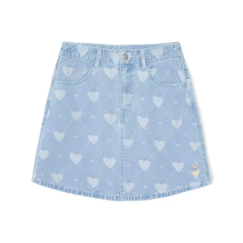 Mlb Base Logo Джинсовые короткие юбки Женские Светло-синий