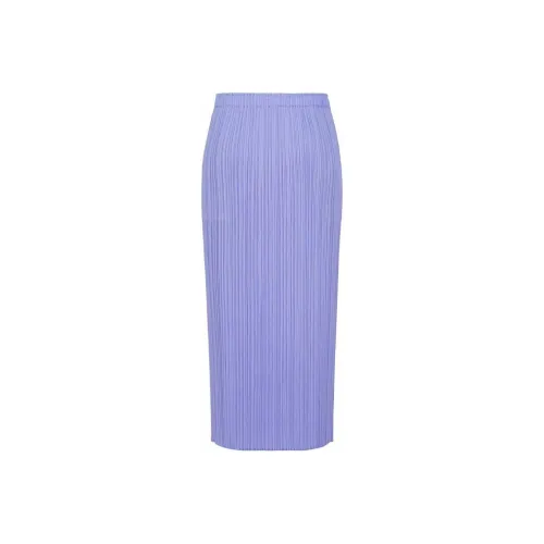 PLEATS PLEASE ISSEY MIYAKE SS24 Повседневная длинная юбка женская светло-синяя
