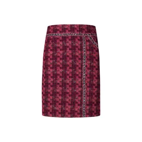 Karl Lagerfeld Повседневные короткие юбки Женские Розовый Красный Твид