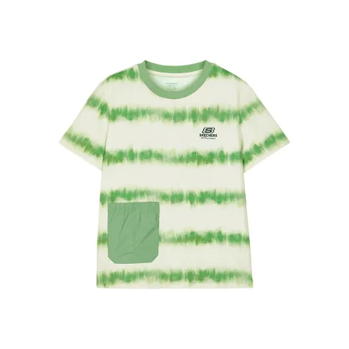 Skechers Kids T-Shirt SS24 Фрукт Зеленый и Светло-Желтый Tie Dye С принтом по всей поверхности Подростки